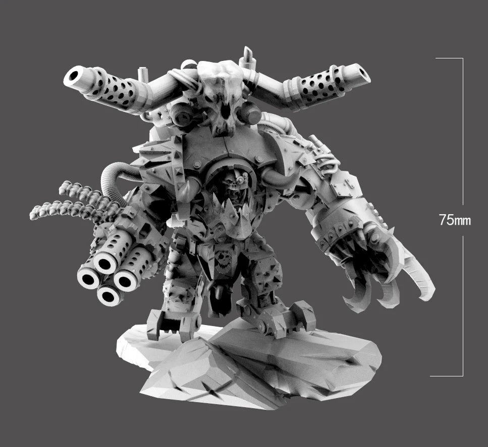 75mm Demonic Skeleton Warrior, Resin Model Figure Kit, Fantasy Theme, Unassembled and Unpainted