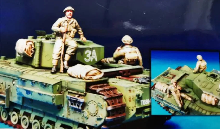1/35 WWII Soviet Tank Crew in Combat Gear, 2 Figures, Resin Model Figure Kit, Unassembled and Unpainted