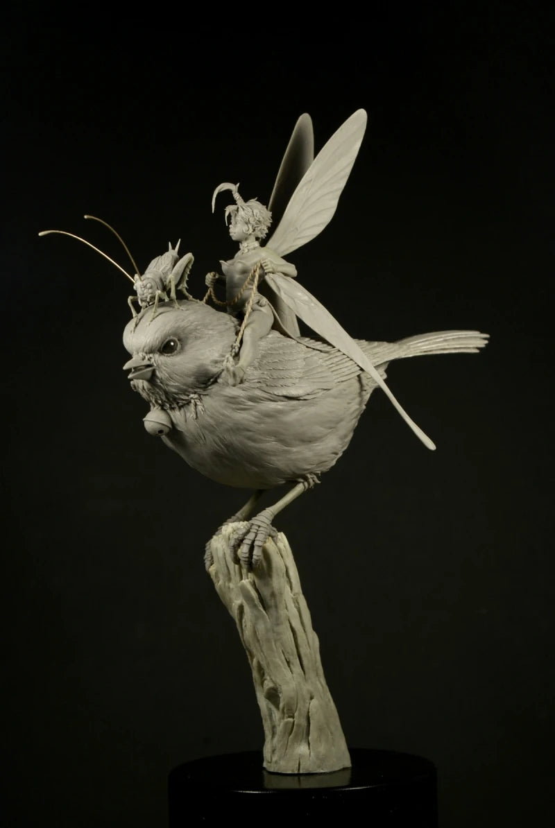 1/32 Child with Bird, Resin Model Figure Kit, Fantasy Theme, Unassembled and Unpainted