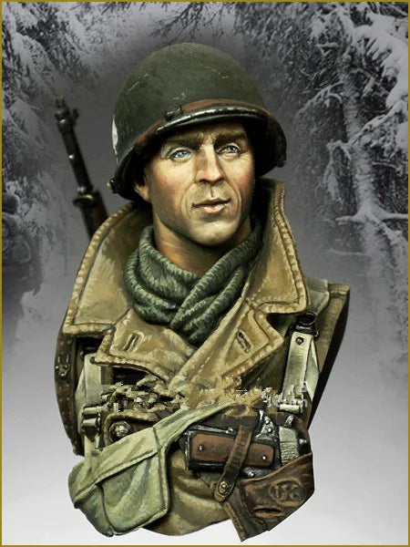 1/10 WWII German Infantry in Pickelhaube, Resin Model Bust Kit, Unassembled and Unpainted