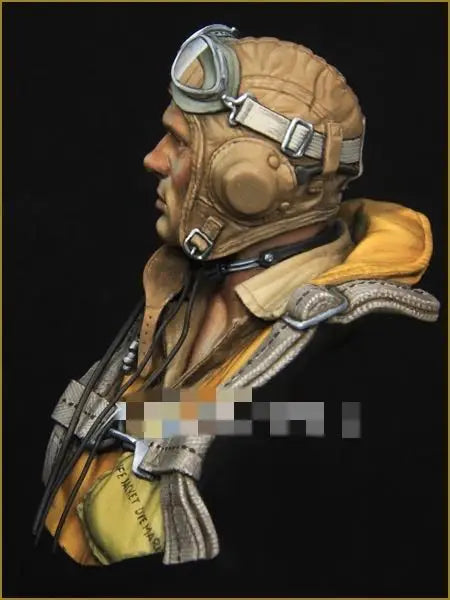 1/10 WWII Pilot Aviator, Resin Model Bust Kit, Unassembled and Unpainted