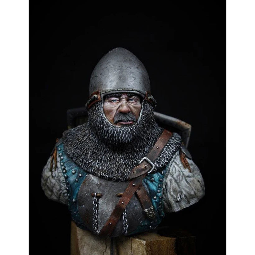1/10 Medieval Bearded Viking with Helm and Glasses, Resin Model Bust Kit, Unassembled and Unpainted