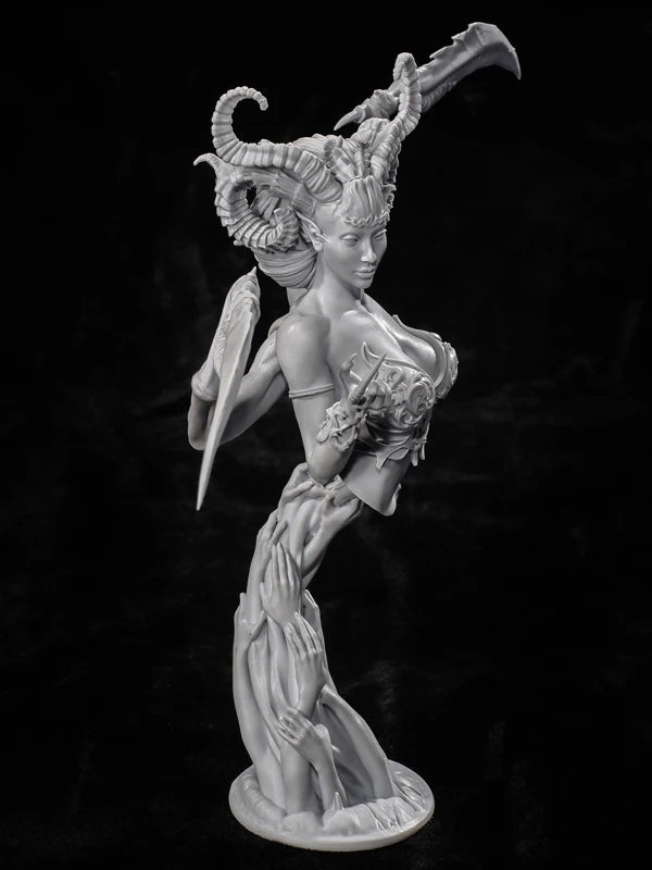 1/12 Dark Fantasy Demon Female, Resin Model Bust Kit, Fantasy Theme, Unassembled and Unpainted