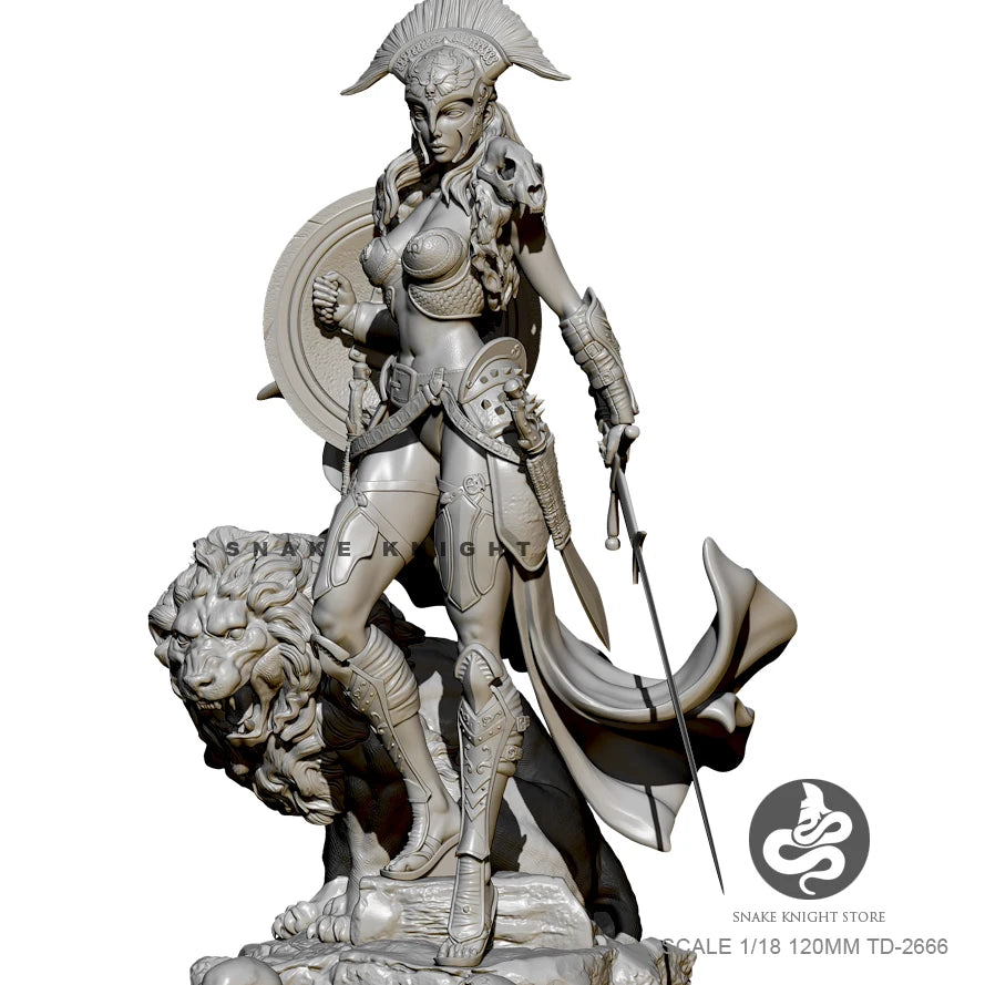 1/18 Warrior with Ceremonial Armor, Resin Model Figure Kit, Fantasy Theme, Unassembled and Unpainted