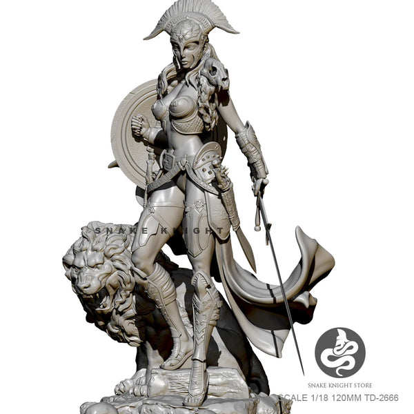 1/18 Warrior with Ceremonial Armor, Resin Model Figure Kit, Fantasy Theme, Unassembled and Unpainted