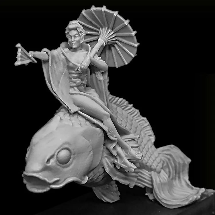 28mm Japanese Fantasy Performer, Resin Model Figure Kit, Fantasy Theme, Unassembled and Unpainted