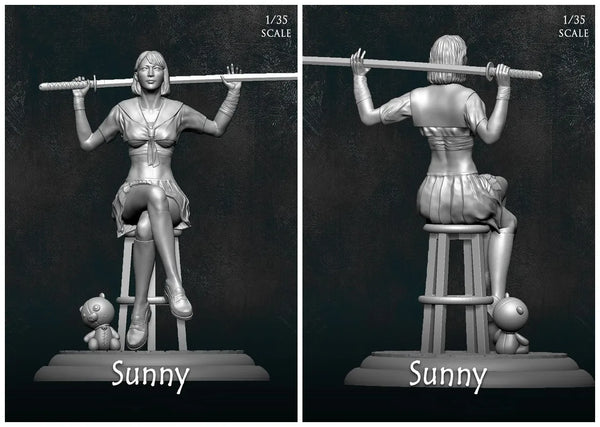 1/35 Stylized Female Athlete, Resin Model Figure Kit, Unassembled and Unpainted