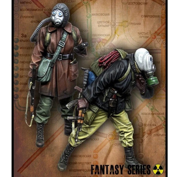 1/35 Post-Apocalyptic Soldiers, 5 Figures, Resin Model Figure Kit, Fantasy Theme, Unassembled and Unpainted