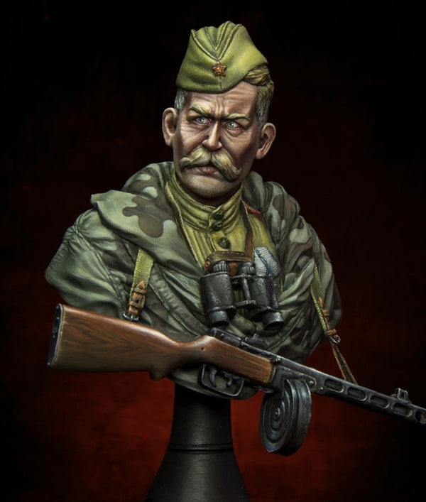 1/10 WWII German Infantry Soldier with MP40, Resin Model Bust Kit, Unassembled and Unpainted
