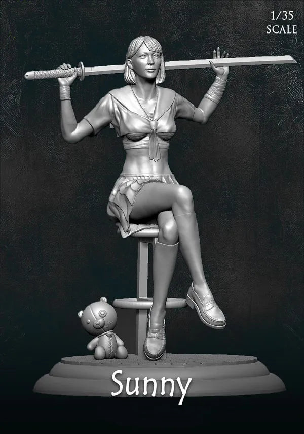 1/35 Stylized Female Athlete, Resin Model Figure Kit, Unassembled and Unpainted