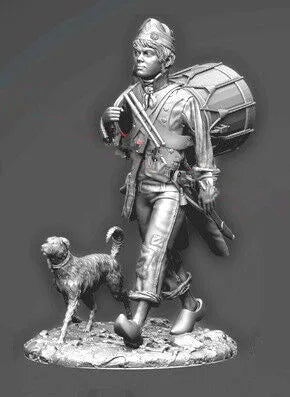 1/24 Child with Dog, 2 Figures, Resin Model Figure Kit, Wildlife Theme, Unassembled and Unpainted