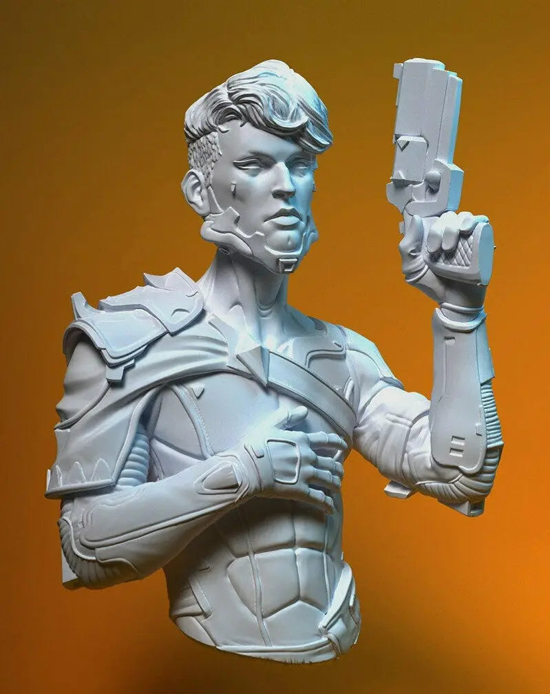 1/10 Modern Female Soldier, Resin Model Bust Kit, Unassembled and Unpainted