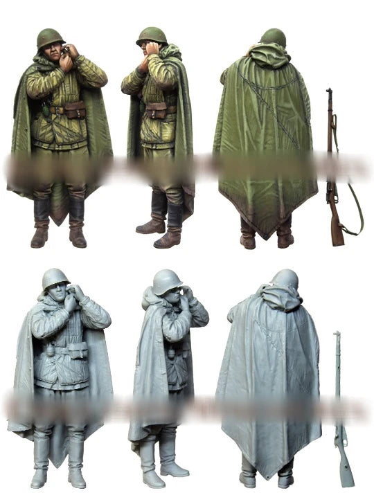 1/35 WWI Russian Infantry in Long Greatcoats, 8 Figures, Resin Model Figure Kit, Unassembled and Unpainted