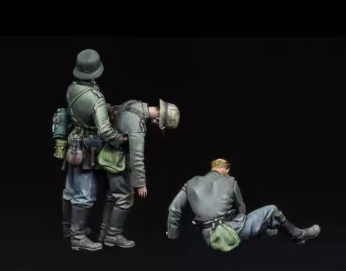 1/35 WWII German Infantry Combat Squad, 3 Figures, Resin Model Figure Kit, Unassembled and Unpainted