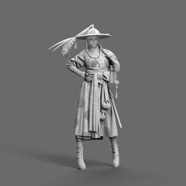 1/12 Asian Warrior Woman, Resin Model Figure Kit, Fantasy Theme, Unassembled and Unpainted