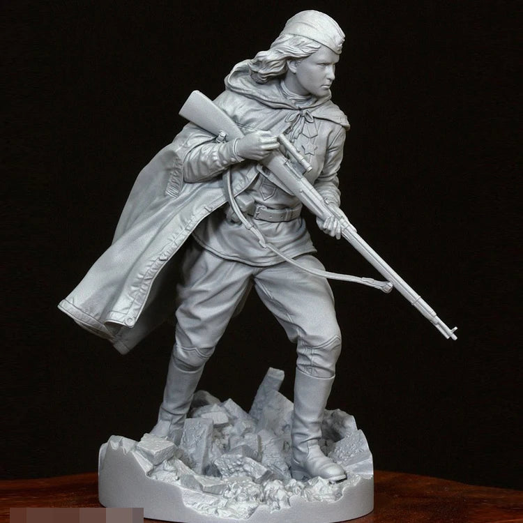 1/16 WWII Soviet Red Army Female Sniper, Resin Model Figure Kit, Unassembled and Unpainted