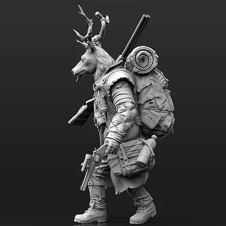 1/24 Deer Humanoid, Resin Model Figure Kit, Fantasy Theme, Unassembled and Unpainted
