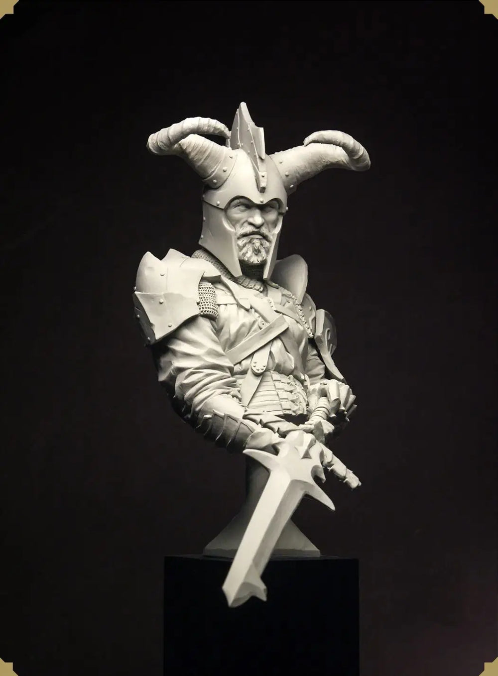 1/9 Medieval Demonic Warrior, Resin Model Bust Kit, Unassembled and Unpainted