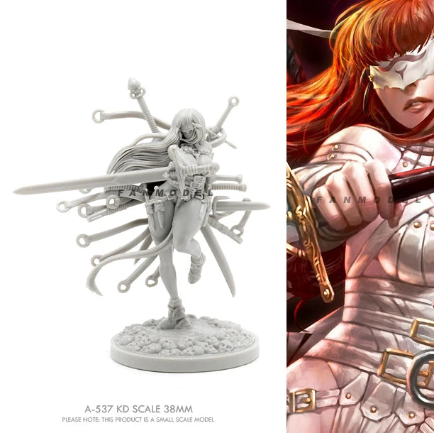 38mm Warrior, Resin Model Figure Kit, Fantasy Theme, Unassembled and Unpainted
