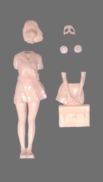 1/35 Masked Schoolgirl Sailor Uniform, Resin Model Figure Kit, Anime Theme, Unassembled and Unpainted