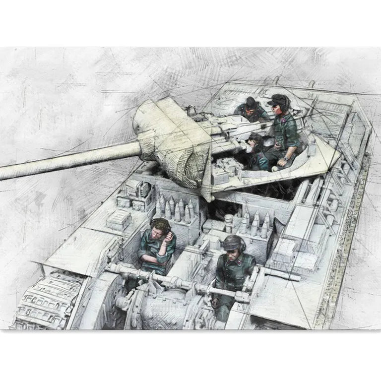 1/35 WWII Panzer Crew, 22 Figures, Resin Model Figure Kit, Unassembled and Unpainted