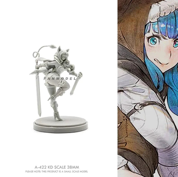 38mm Female Warrior Elf, Resin Model Figure Kit, Anime Theme, Unassembled and Unpainted