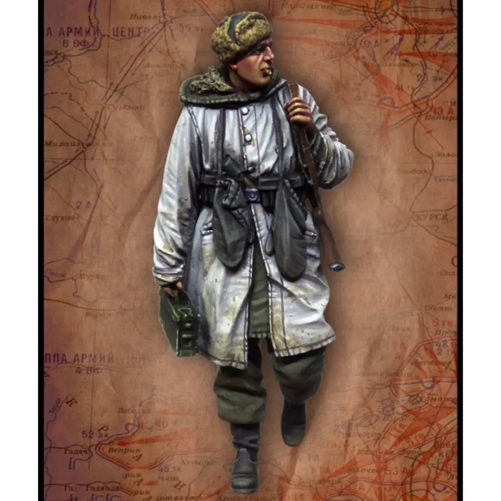 1/35 WWI German Soldier with Gas Mask and Rifle, Resin Model Figure Kit, Unassembled and Unpainted