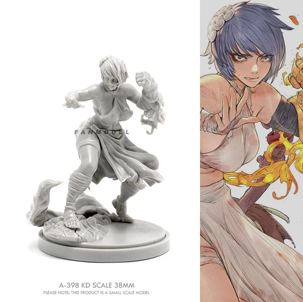 38mm Female, Resin Model Figure Kit, Anime Theme, Unassembled and Unpainted