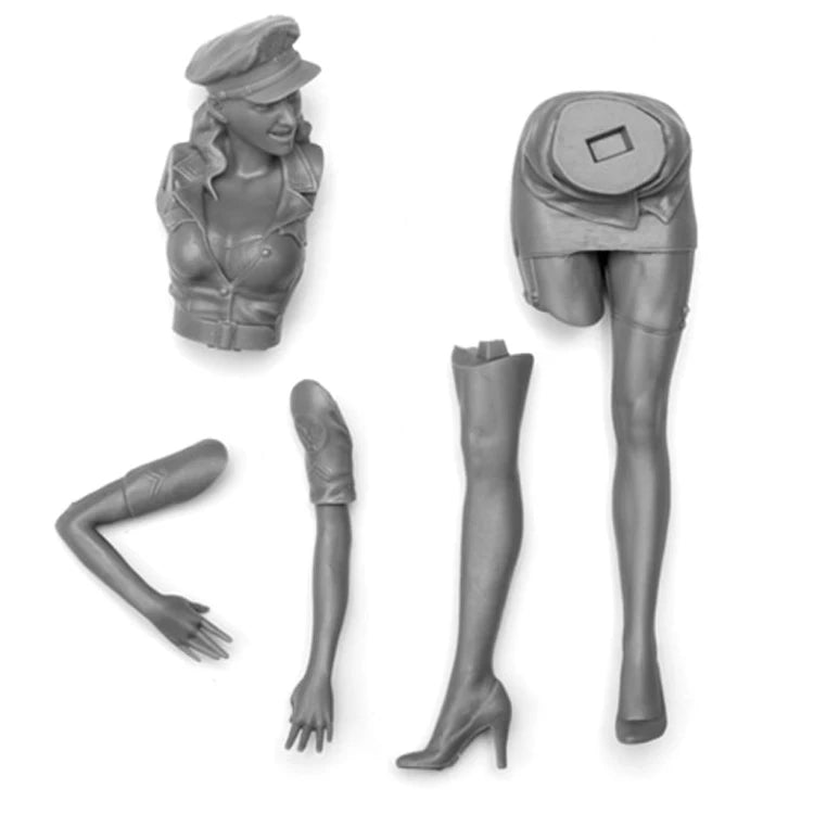 1/16 Female Military, Resin Model Figure Kit, Unassembled and Unpainted