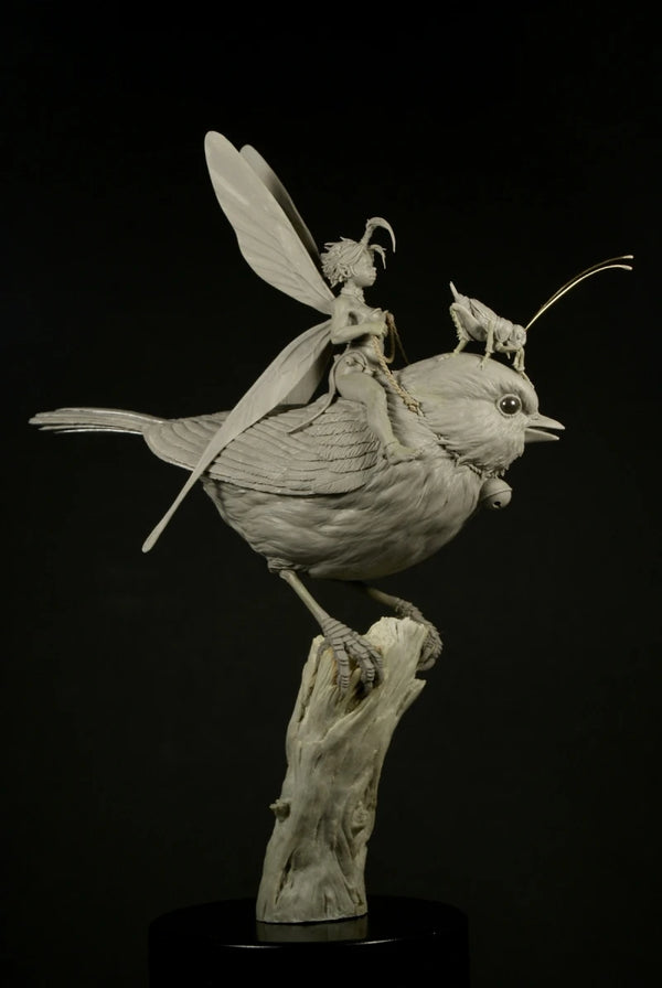 1/32 Child with Bird, Resin Model Figure Kit, Fantasy Theme, Unassembled and Unpainted