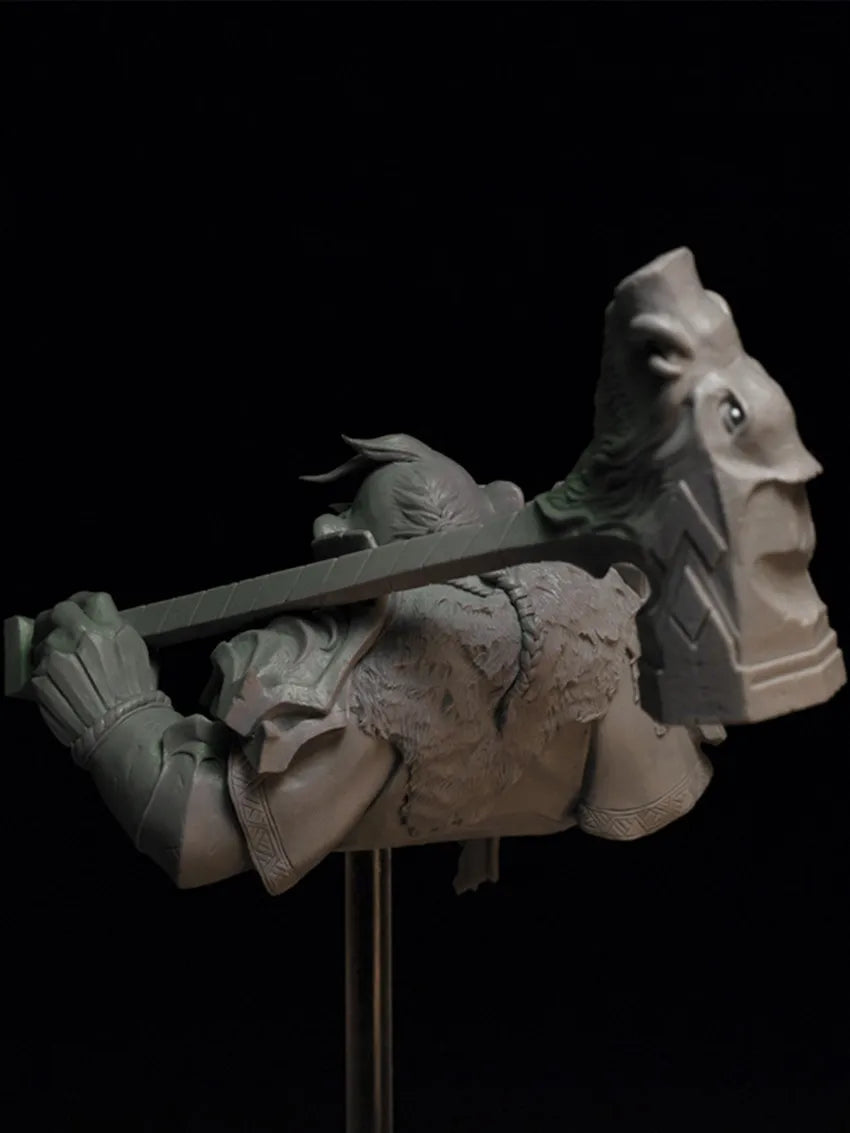 1/10 Medieval Orc Warrior with Battle Axe, Resin Model Bust Kit, Unassembled and Unpainted