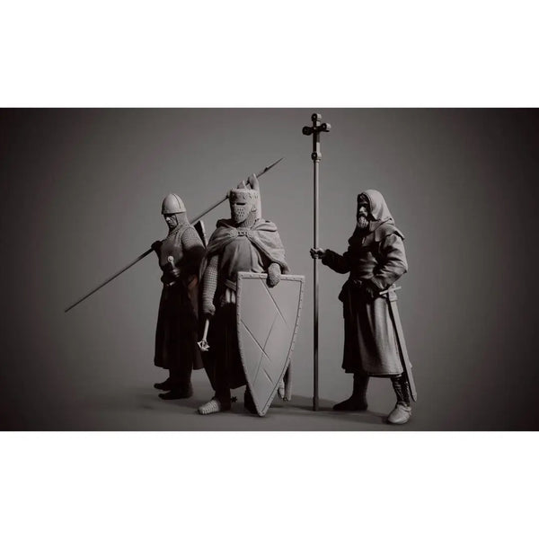 75mm Medieval Fantasy Warriors, 5 Figures, Resin Model Figure Kit, Unassembled and Unpainted