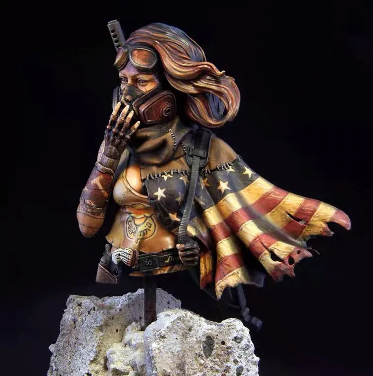 1/10 Masked Warrior, Resin Model Bust Kit, Fantasy Theme, Unassembled and Unpainted
