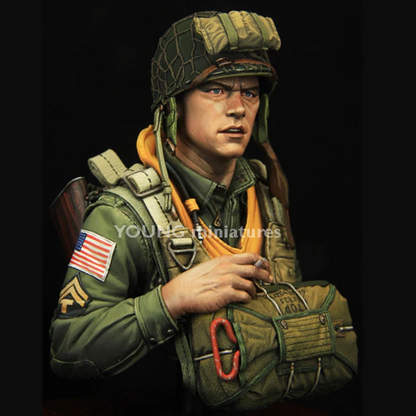 1/10 WWII 101st Airborne Sergeant, Resin Model Bust Kit, Unassembled and Unpainted