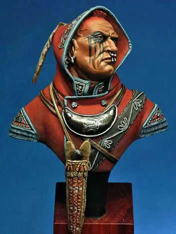 1/10 Female Warrior in Hooded Ornate Armor, Resin Model Bust Kit, Fantasy Theme, Unassembled and Unpainted