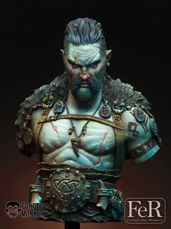1/12 Nordic Warrior Mannaz the Rune Collector, Resin Model Bust Kit, Fantasy Theme, Unassembled and Unpainted
