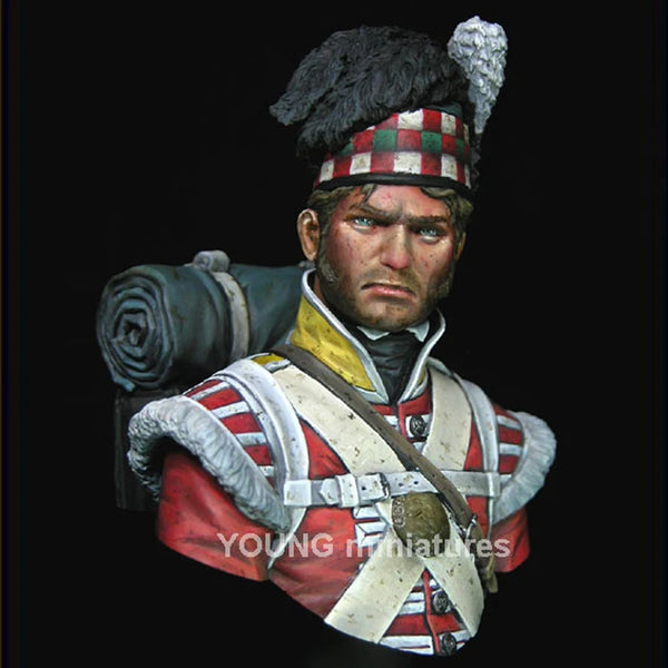 1/10 Napoleonic 92nd Gordon Highlanders, Resin Model Bust Kit, Unassembled and Unpainted