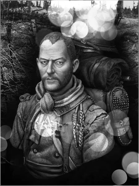 1/10 Medieval Military Officer, Resin Model Bust Kit, Unassembled and Unpainted