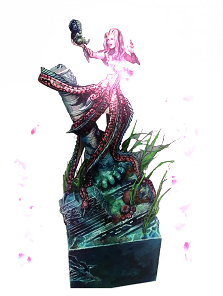 1/24 Dark Sorceress Casting Magic with Feathered Wings, Resin Model Figure Kit, Fantasy Theme, Unassembled and Unpainted