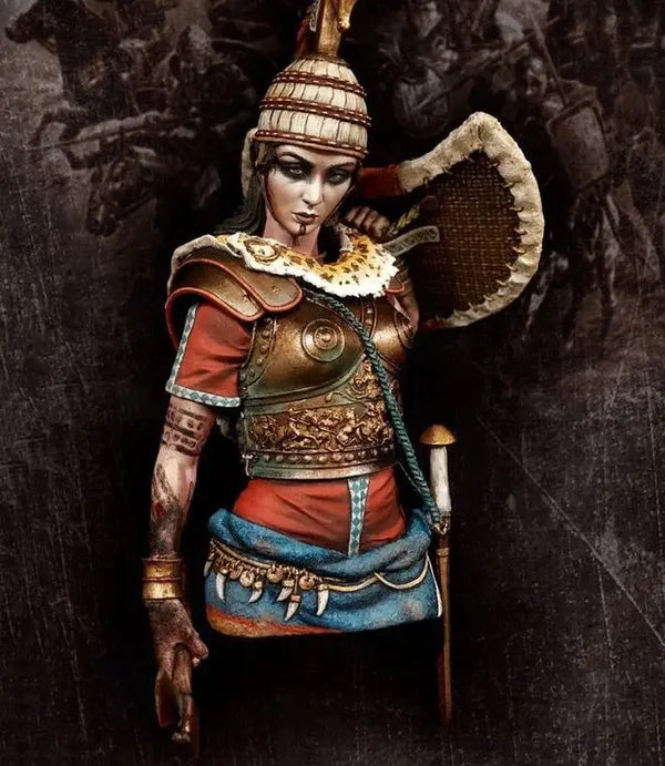 1/9 Female Steampunk Warrior, Resin Model Bust Kit, Fantasy Theme, Unassembled and Unpainted