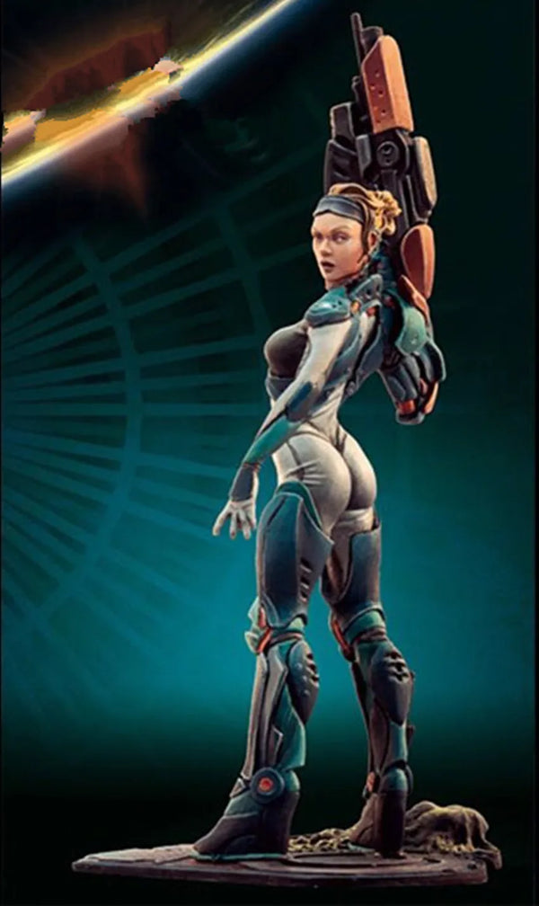 1/32 Female Cyborg Warrior, Resin Model Figure Kit, Sci-Fi Theme, Unassembled and Unpainted