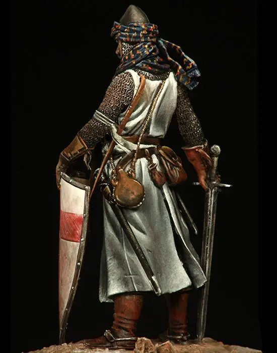 75mm Medieval Crusader Knight in Ornate Jeweled Helm, Resin Model Figure Kit, Unassembled and Unpainted