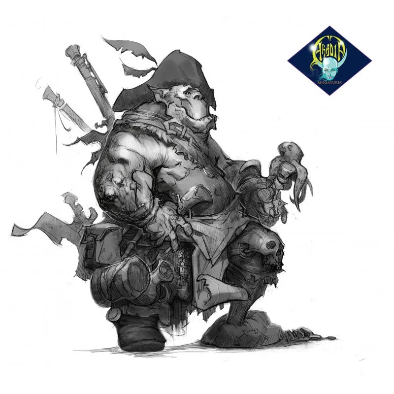 1/24 Orc Warrior Wielding Great Club, Resin Model Figure Kit, Fantasy Theme, Unassembled and Unpainted