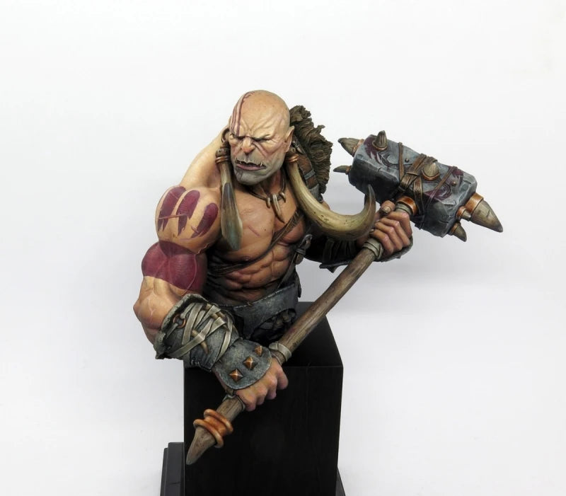 1/10 Orc Barbarian Warrior, Resin Model Bust Kit, Fantasy Theme, Unassembled and Unpainted