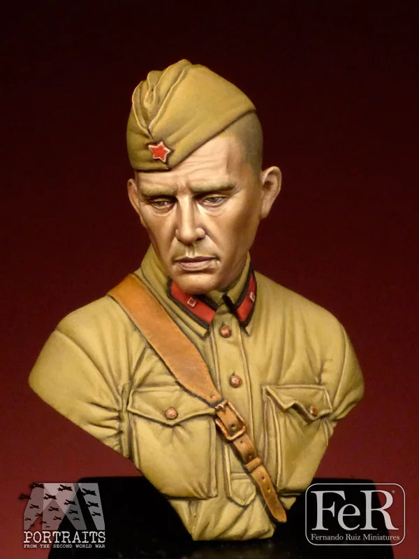 WWII German Officer, Resin Model Bust Kit, Unassembled and Unpainted