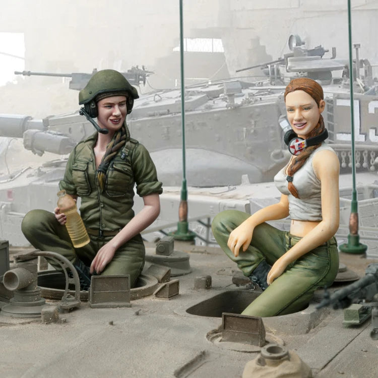 1/16 WWII Allied Military Personnel, 2 Figures, Resin Model Figure Kit, Unassembled and Unpainted