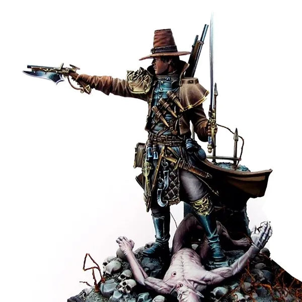 1/24 Gunslinger in Top Hat and Brass Coat, Resin Model Figure Kit, Fantasy Theme, Unassembled and Unpainted
