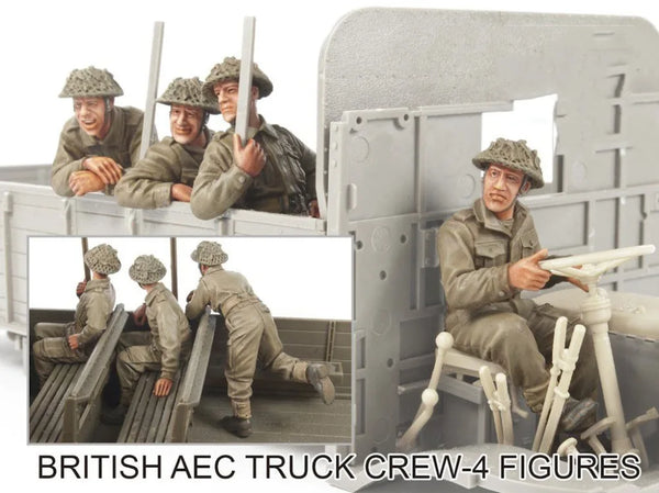 1/35 WWII British AEC Truck Crew, 4 Figures, Resin Model Figure Kit, Unassembled and Unpainted