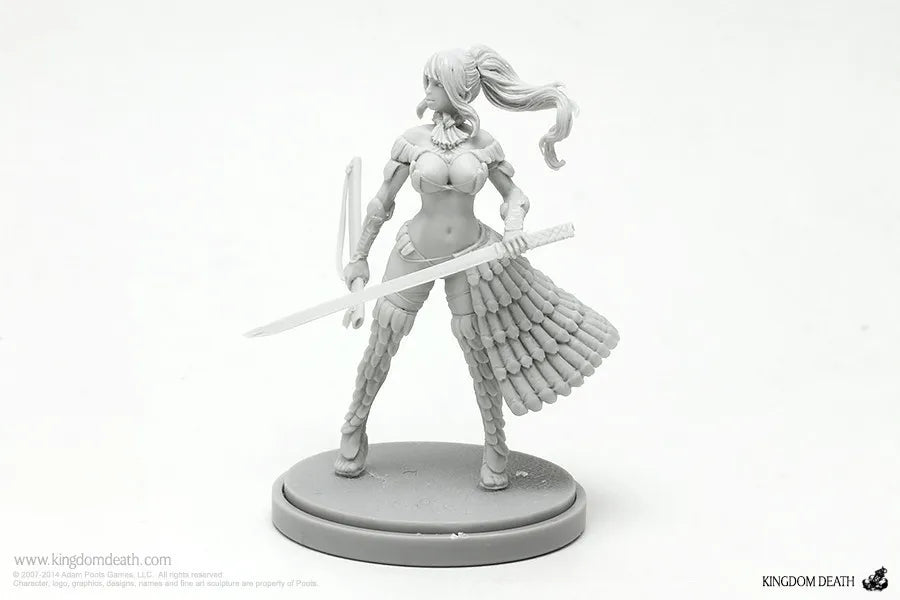 Demonic Female Warrior, Resin Model Figure Kit, Fantasy Theme, Unassembled and Unpainted