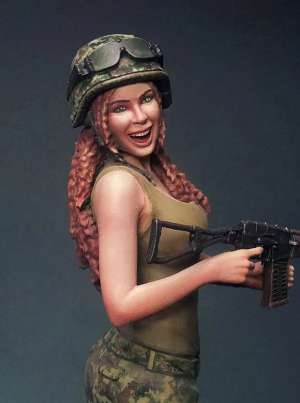 1/16 Modern Female Tactical Soldier, Resin Model Figure Kit, Unassembled and Unpainted